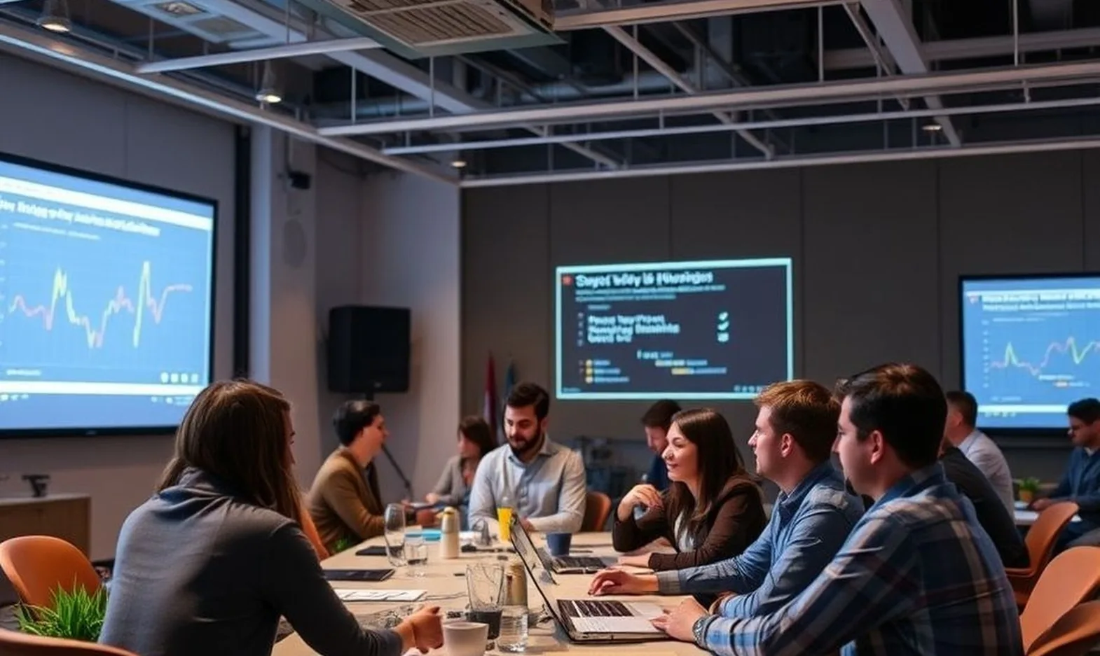 Startup acceleration program participants in discussion